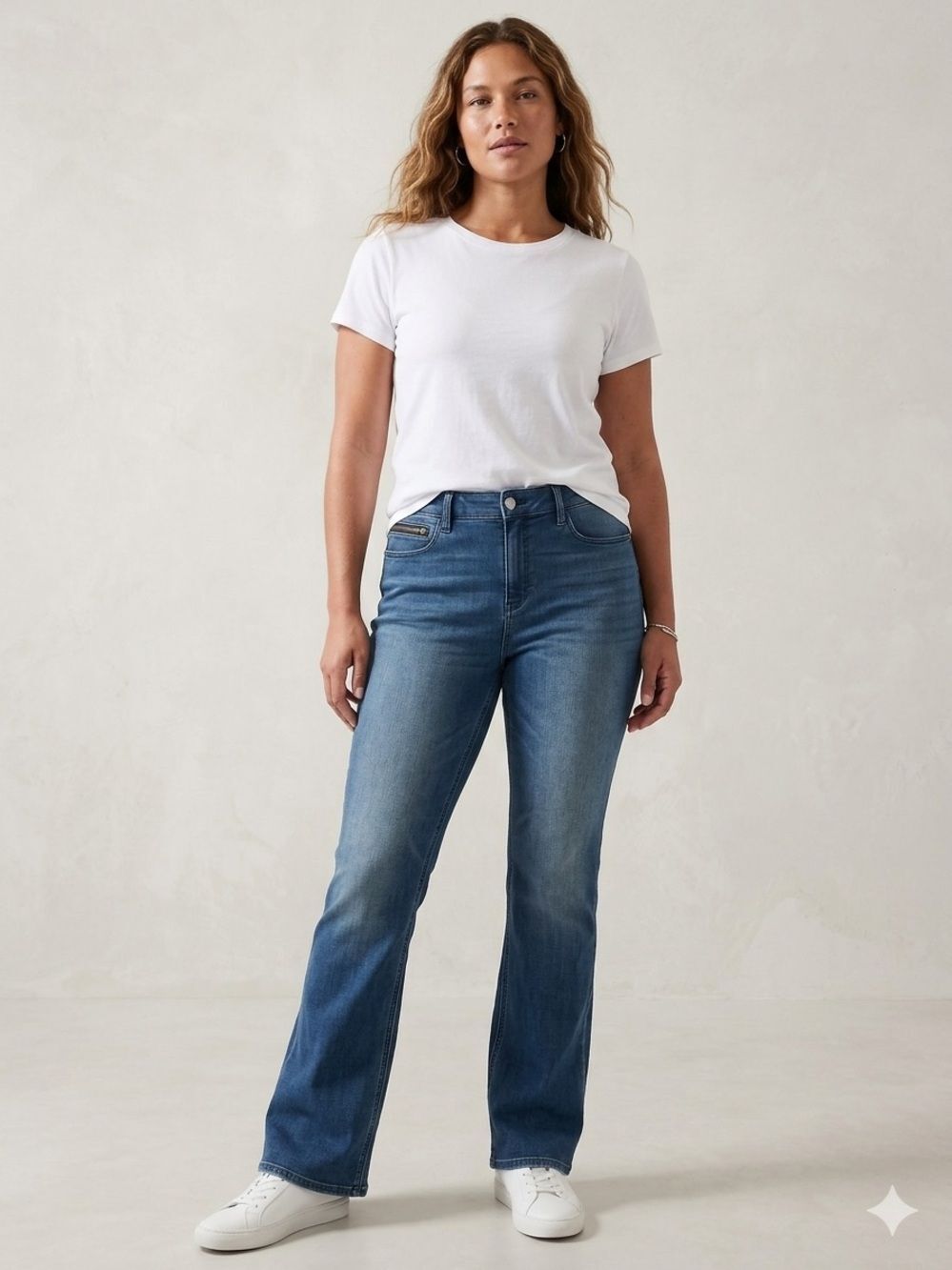 Athleta Classic High-Rise Straight Jeans in Medium Blue 16 tall long